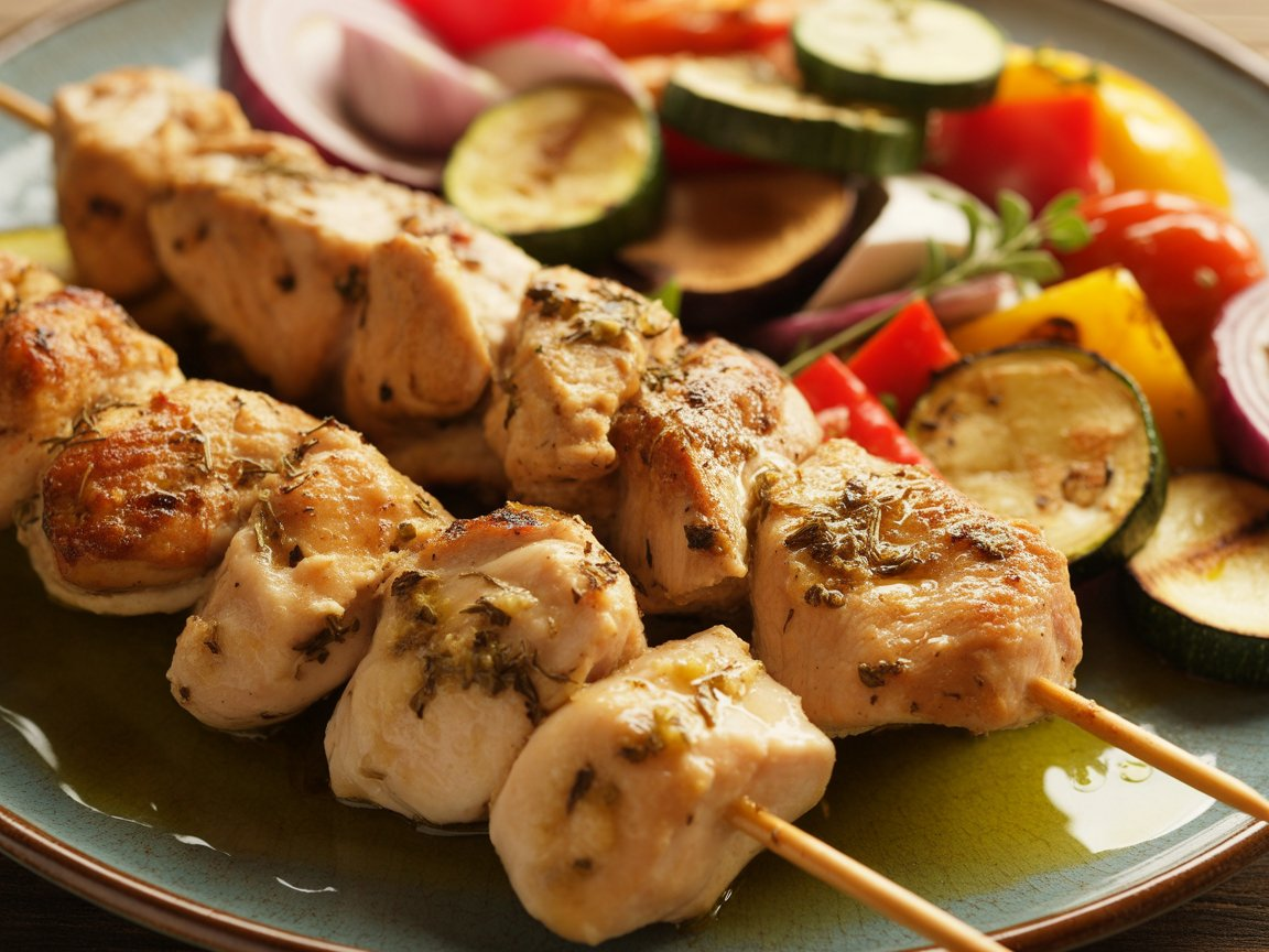 Подача куриного шашлыка