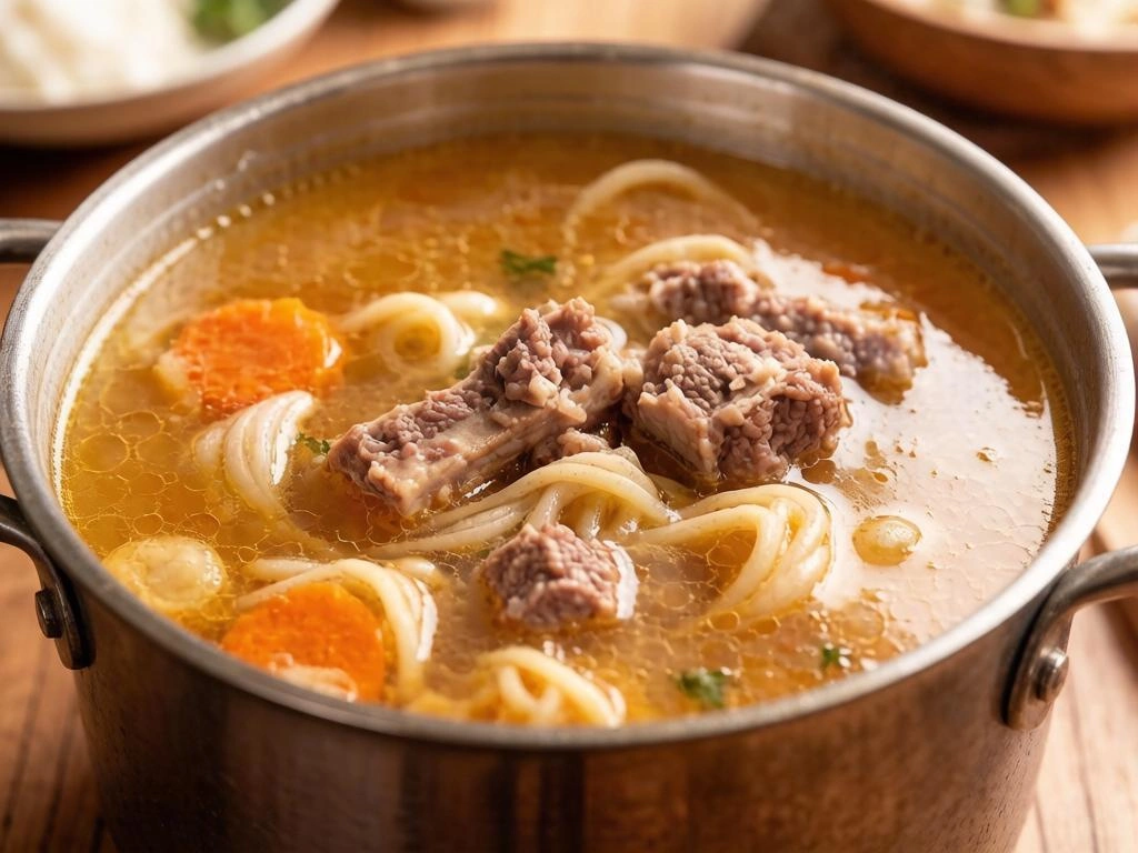 бульон с мясом на кости