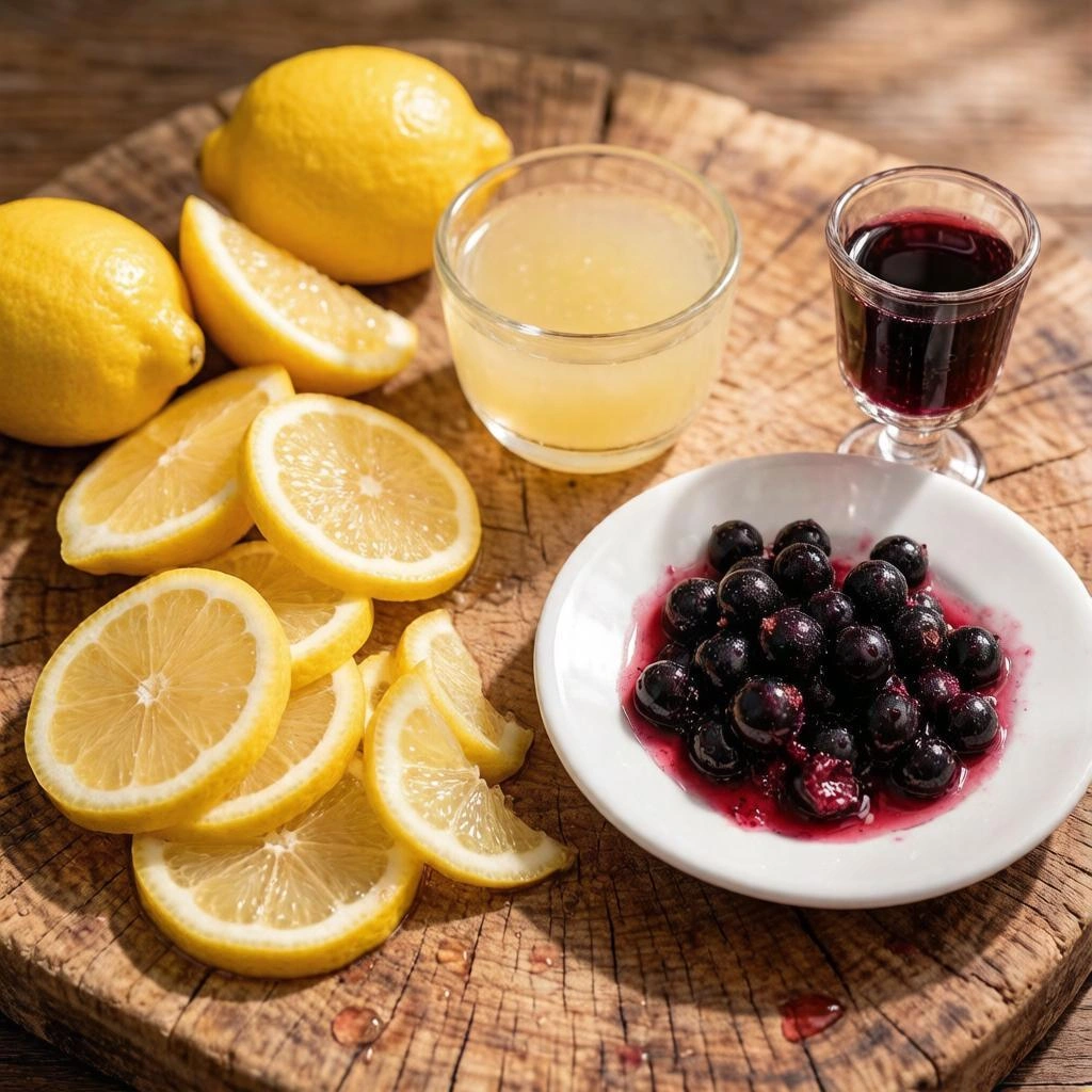 чёрная смородина, сок лимонный