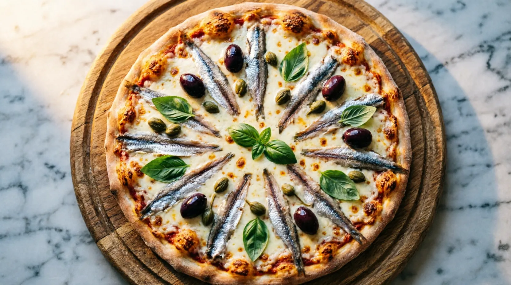 Пицца с анчоусами
