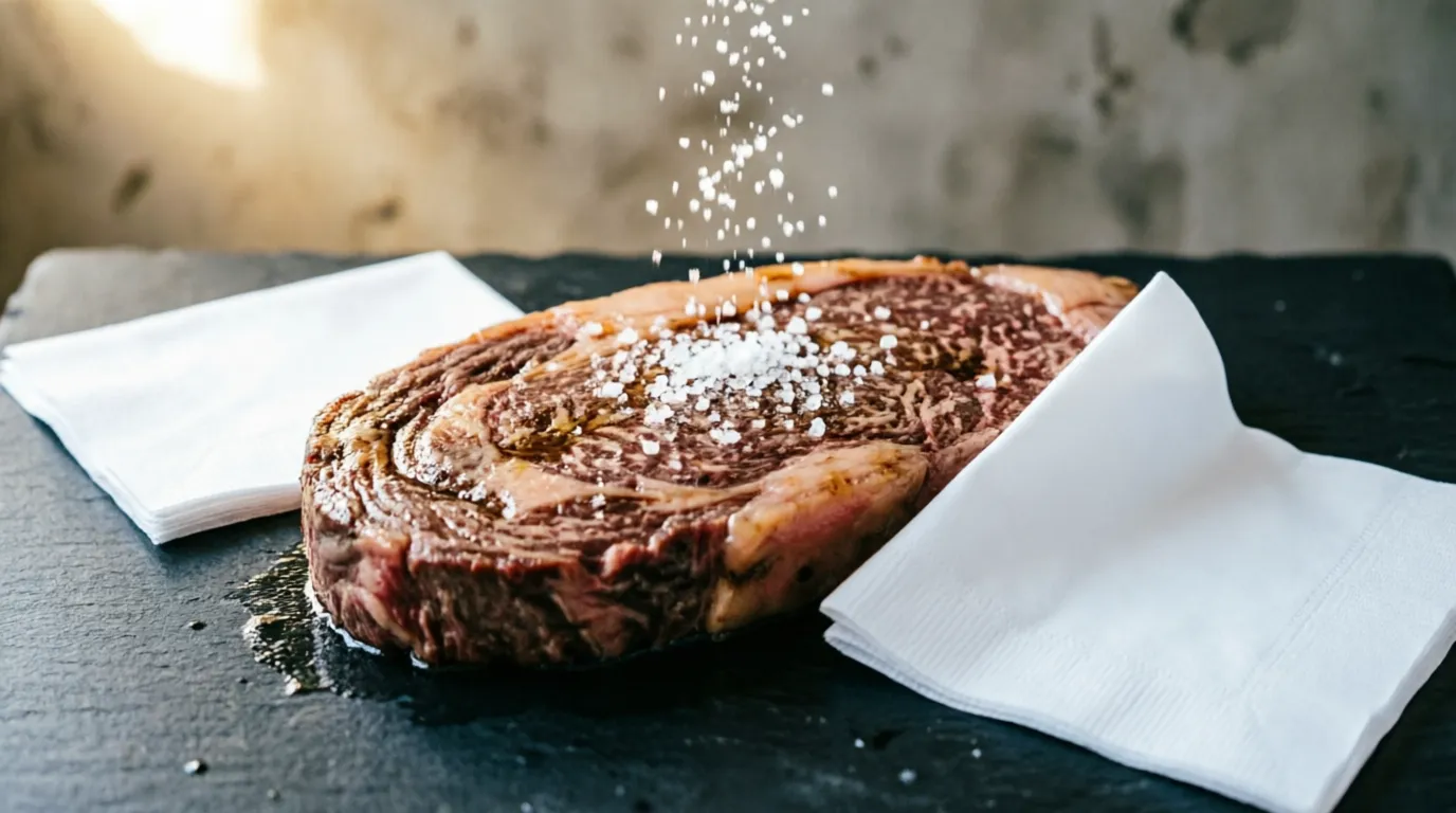 Посыпание солью мяса вместо мытья