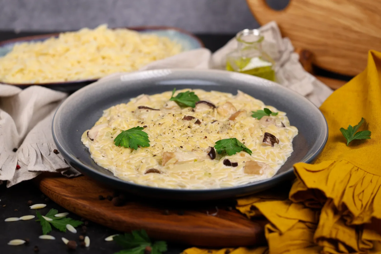 Паста орзо с грибами